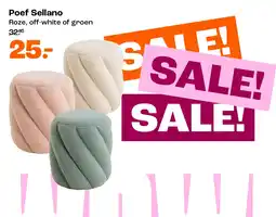 Kwantum Poef Sellano aanbieding
