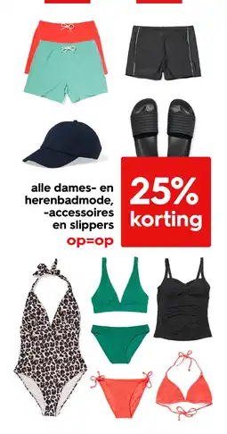 HEMA Alle dames en herenbadmode, accessoires en slippers aanbieding