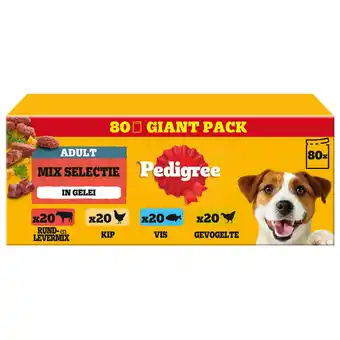 Pets Place Pedigree Adult Mix Selectie In Gelei Maaltijdzakjes Multipack - Natvoer - 80x100 g aanbieding