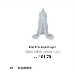 Babypark Cam Cam Copenhagen Classic Stripes klamboe blue aanbieding