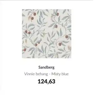 Babypark Sandberg Vinnie behang Misty blue aanbieding