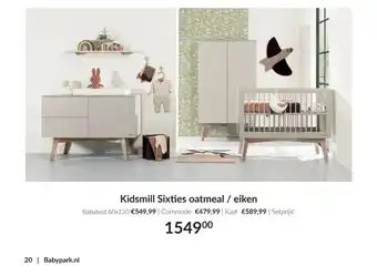 Babypark Kidsmill Sixties oatmeal, eiken aanbieding