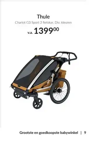 Babypark Thule Chariot G3 Sport 2 fietskar aanbieding