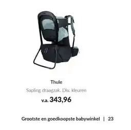 Babypark Thule Sapling draagzak aanbieding