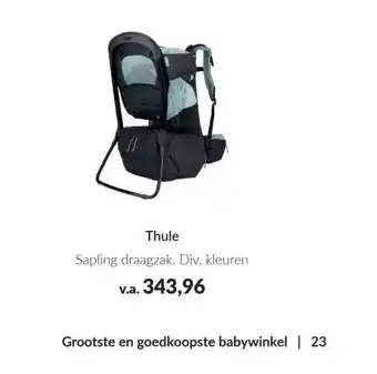 Babypark Thule Sapling draagzak aanbieding