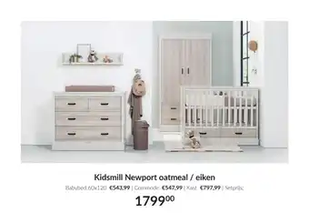 Babypark Kidsmill Newport oatmeal, eiken aanbieding