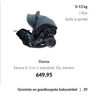 Babypark Doona aanbieding