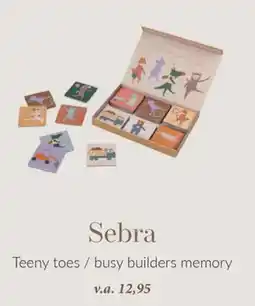 Babypark Sebra Teeny toes/busy builders memory aanbieding