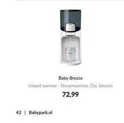 Babypark Baby Brezza Instant warmer aanbieding