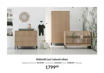 Babypark Kidsmill Levi naturel eiken aanbieding