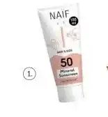 Babypark Naïf zonnebrandcrème voor baby & kind SPF 50 aanbieding