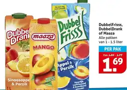 Hoogvliet DubbelFrisss, DubbelDrank of Maaza aanbieding