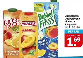 Hoogvliet DubbelFrisss, DubbelDrank of Maaza aanbieding