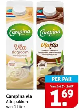 Hoogvliet Campina vla aanbieding