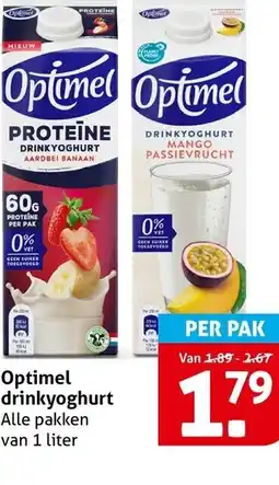 Hoogvliet Optimel drinkyoghurt aanbieding