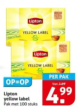 Hoogvliet Lipton yellow label aanbieding