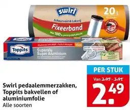 Hoogvliet Swirl pedaalemmerzakken, Toppits bakvellen of aluminiumfolie aanbieding