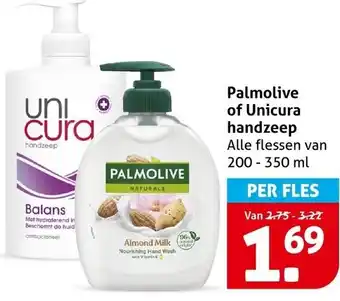 Hoogvliet Palmolive of Unicura handzeep aanbieding