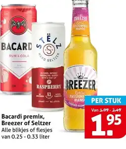Hoogvliet Bacardi premix, Breezer of Seltzer aanbieding