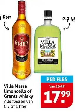 Hoogvliet Villa Massa limoncello of Grants whisky aanbieding