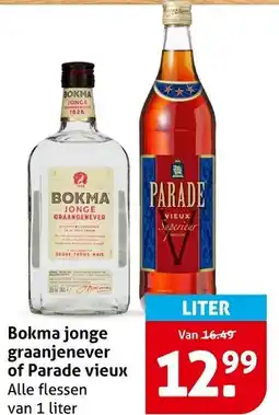 Hoogvliet Bokma jonge graanjenever of Parade vieux aanbieding