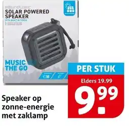 Hoogvliet Speaker op zonne energie met zaklamp aanbieding