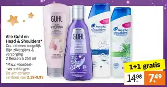 Albert Heijn Alle Guhi en Head & Shoulders 2 flessen a 250 ml aanbieding