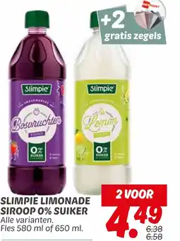 Dekamarkt Slimpie limonade siroop 0% suiker aanbieding