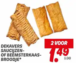 Dekamarkt Dekavers saucijzen of beemsterkaas broodje aanbieding