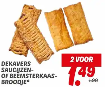 Dekamarkt Dekavers saucijzen of beemsterkaas broodje aanbieding