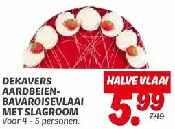 Dekamarkt Dekavers aardbeien bavaroisevlaai met slagroom aanbieding