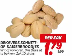 Dekamarkt Dekavers schnitt of kaiserbroodjes aanbieding