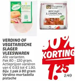 Dekamarkt Verdino of vegetarische slager vleeswaren aanbieding