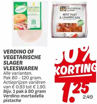 Dekamarkt Verdino of vegetarische slager vleeswaren aanbieding