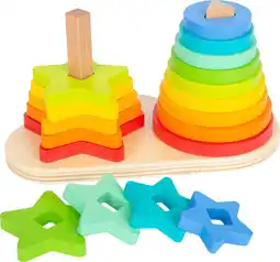Bol.com Small Foot - Houten Stapeltoren Regenboog Cirkel en Ster 19dlg aanbieding