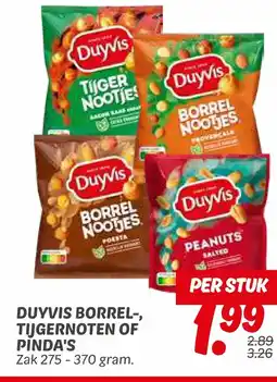 Dekamarkt Duyvis borrel, tijgernoten of pinda's aanbieding