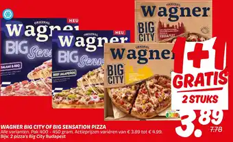 Dekamarkt Wagner big city of big sensation pizza aanbieding