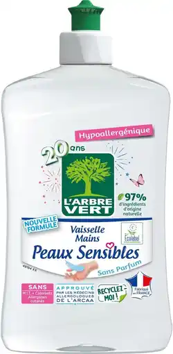 Amazon L'Arbre Vert Afwasmiddel voor de gevoelige huid (500 ml) aanbieding