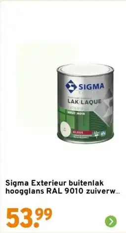 GAMMA Sigma Exterieur buitenlak hoogglans RAL 9010 zuiverw aanbieding