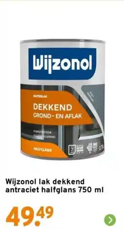 GAMMA Wijzonol lak dekkend antraciet halfglans aanbieding