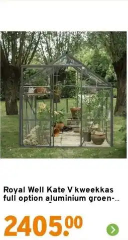 GAMMA Royal Well Kate V kweekkas full option aluminium groen aanbieding