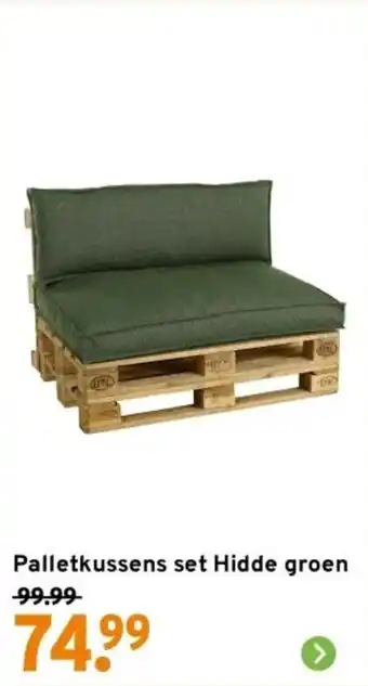 GAMMA Palletkussens set Hidde groen aanbieding