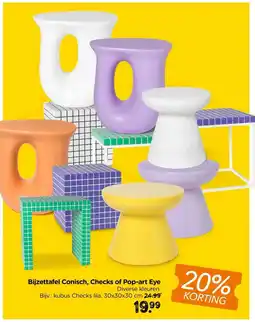 Xenos Bijzettafel Conisch, Checks of Pop-art Eye aanbieding