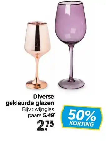 Xenos Diverse gekleurde glazen aanbieding