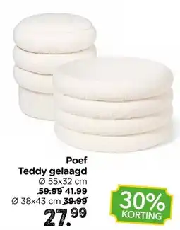 Xenos Poef Teddy gelaagd aanbieding