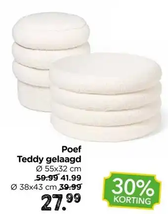 Xenos Poef Teddy gelaagd aanbieding
