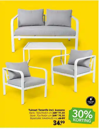 Xenos Tuinset Tenerife incl. kussens aanbieding
