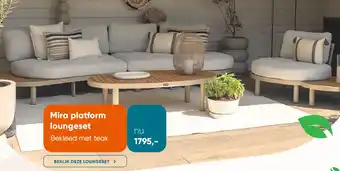 Van der Garde tuinmeubelen Mira platform loungeset aanbieding