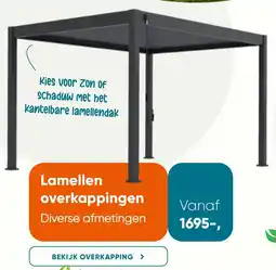 Van der Garde tuinmeubelen Lamellen overkappingen aanbieding