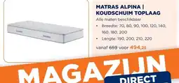 TotaalBED Matras Alpina | Koudschuim toplaag | 70x200 aanbieding